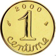 France Centime Wheat ears 2000 KM# 928a 2000 1 CENTIME coin reverse France Centime Wheat ears 2000 KM# 928a 2000 1 CENTIME coin reverse