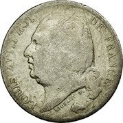 France Franc Louis XVIII 1817 H KM# 709.4 LOUIS XVIII ROI DE FRANCE. MICHAUT F. coin obverse France Franc Louis XVIII 1817 H KM# 709.4 LOUIS XVIII ROI DE FRANCE. MICHAUT F. coin obverse