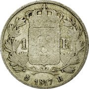 France Franc Louis XVIII 1817 H KM# 709.4 1 F 1817 H coin reverse France Franc Louis XVIII 1817 H KM# 709.4 1 F 1817 H coin reverse