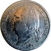 France Franc Louis XVIII 1823 D KM# 709.3 LOUIS XVIII ROI DE FRANCE. MICHAUT F. coin obverse France Franc Louis XVIII 1823 D KM# 709.3 LOUIS XVIII ROI DE FRANCE. MICHAUT F. coin obverse
