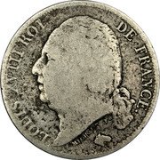 France Franc Louis XVIII 1823 L KM# 709.7 LOUIS XVIII ROI DE FRANCE. MICHAUT F. coin obverse France Franc Louis XVIII 1823 L KM# 709.7 LOUIS XVIII ROI DE FRANCE. MICHAUT F. coin obverse