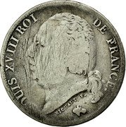 France Franc Louis XVIII 1824 Q KM# 709.10 LOUIS XVIII ROI DE FRANCE. MICHAUT F. coin obverse France Franc Louis XVIII 1824 Q KM# 709.10 LOUIS XVIII ROI DE FRANCE. MICHAUT F. coin obverse