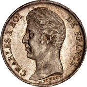 France Franc Charles X 1828 K KM# 724.7 CHARLES X ROI DE FRANCE. MICHAUT. coin obverse