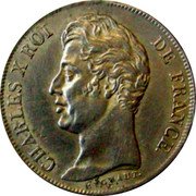 France Franc Charles X 1828 Q KM# 724.11 CHARLES X ROI DE FRANCE. MICHAUT. coin obverse