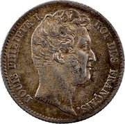France Franc Louis Philippe I 1831 D KM# 742.4 LOUIS PHILIPPE I ROI DES FRANÇAIS TIOLIER coin obverse
