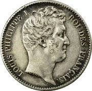 France Franc Louis Philippe I 1831 H KM# 742.5 LOUIS PHILIPPE I ROI DES FRANÇAIS TIOLIER coin obverse