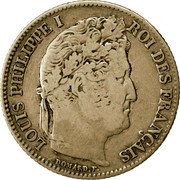 France Franc Louis Philippe I 1834 I KM# 748.6 LOUIS PHILIPPE I ROI DES FRANÇAIS DOMARD.F. coin obverse France Franc Louis Philippe I 1834 I KM# 748.6 LOUIS PHILIPPE I ROI DES FRANÇAIS DOMARD.F. coin obverse