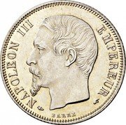 France Franc Napoleon III 1854 A KM# 779.1 NAPOLEON III EMPEREUR coin obverse France Franc Napoleon III 1854 A KM# 779.1 NAPOLEON III EMPEREUR coin obverse