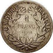 France Franc Napoleon III 1856 D KM# 779.3 EMPIRE FRANÇAIS 1 FRANC 1856 D coin reverse France Franc Napoleon III 1856 D KM# 779.3 EMPIRE FRANÇAIS 1 FRANC 1856 D coin reverse