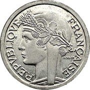 France Franc Graziani 1943 A KM# 885b REPUBLIQUE FRANÇAISE MORLON coin obverse