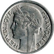 France Franc Marianne 1944 C KM# 885a.3 REPVBLIQVE FRANÇAISE MORLON coin obverse France Franc Marianne 1944 C KM# 885a.3 REPVBLIQVE FRANÇAISE MORLON coin obverse
