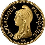 France Franc 200th Anniversary of the First French Republic 1992 Proof KM# 1004.1a REPUBLIQUE FRANÇAISE DUPRÉ coin obverse
