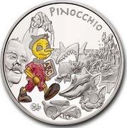 France 1-1/2 Euro Pinocchio Fairytale 2002 Proof KM# 1842 PINOCCHIO 2002 coin reverse France 1-1/2 Euro Pinocchio Fairytale 2002 Proof KM# 1842 PINOCCHIO 2002 coin reverse