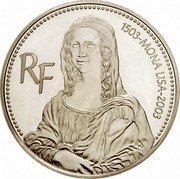 France 1-1/2 Euro Mona Lisa 2003 Proof KM# 1353 1503-MONA LISA-2003 RF coin obverse