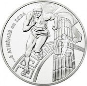 France 1-1/2 Euro XXVIII Olympic Games in Athens 2003 Proof KM# 1361 ... À ATHÈNES EN 2004 coin reverse