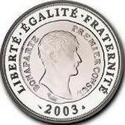 France 1-1/2 Euro 200th Anniversary of the Franc 2003 Proof KM# 1351 LIBERTÉ ÉGALITÉ FRATERNITÉ BONAPARTE PREMIER CONSUL 2003 coin reverse