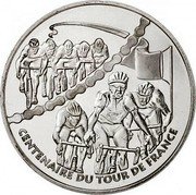 France 1-1/2 Euro Sprint 2003 Proof KM# 1324 CENTENAIRE DU TOUR DE FRANCE coin reverse