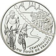 France 1-1/2 Euro Mountain Stage 2003 Proof KM# 1323 CENTENAIRE DU TOUR DE FRANCE coin reverse