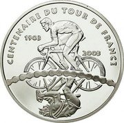 France 1-1/2 Euro Tour de France. Cyclist 2003 Proof KM# 1321 CENTENAIRE DU TOUR DE FRANCE 1903 2003 coin reverse