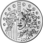 France 1-1/2 Euro European Union Expansion 2004 Proof KM# 1391 € € € € € € € € € € € € EUROPA 2004 coin reverse