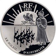 France 1-1/2 Euro 200th Anniversary of the Victory of Austerlitz 2005 Proof KM# 1431 RF 2005 LE SOLEIL D'AUSTERLITZ coin obverse France 1-1/2 Euro 200th Anniversary of the Victory of Austerlitz 2005 Proof KM# 1431 RF 2005 LE SOLEIL D'AUSTERLITZ coin obverse