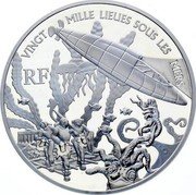 France 1-1/2 Euro 20.000 Leagues Under the Sea 2005 Proof KM# 1438 VINGT MILLE LIEUES SOUS LES MERS RF coin obverse France 1-1/2 Euro 20.000 Leagues Under the Sea 2005 Proof KM# 1438 VINGT MILLE LIEUES SOUS LES MERS RF coin obverse