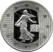 France 1-1/2 Euro The Sower. 100th Anniversary of the Law of Secularism 2005 Proof KM# 1436 RF 20 05 coin obverse