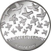 France 1-1/2 Euro 60th Anniversary of the End of the Second World War 2005 Proof KM# 1441 L'EUROPE FAIT LA PAIX 8 MAI 1945 coin reverse