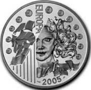 France 1-1/2 Euro 50th Anniversary of the European Union Flag 2005 Proof KM# 1434 EUROPA 2005 coin reverse France 1-1/2 Euro 50th Anniversary of the European Union Flag 2005 Proof KM# 1434 EUROPA 2005 coin reverse