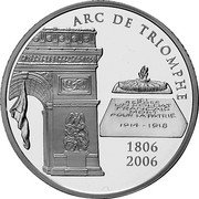 France 1-1/2 Euro 200th Anniversary of the Arc de Triomphe 2006 Proof KM# 1456 ARC DE TRIOMPHE ICI REPOSE UN SOLDAT FRANÇAIS MORT POUR LA PATRIE 1914-1918 1806 2006 coin reverse