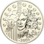 France 1-1/2 Euro 20th Anniversary of the Birth of Robert Schuman 2006 Proof KM# 2037 € € € € € € € € € € € € EUROPA 2006 coin reverse