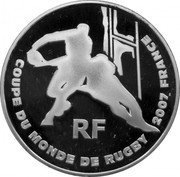 France 1-1/2 Euro Rugby World Cup in France 2007 Proof KM# 1484 COUPE DU MONDE RUGBY 2007 FRANCE RF TM coin obverse France 1-1/2 Euro Rugby World Cup in France 2007 Proof KM# 1484 COUPE DU MONDE RUGBY 2007 FRANCE RF TM coin obverse