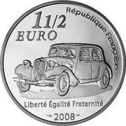 France 1-1/2 Euro 130th Anniversary of Andre Citroen 2008 Proof KM# 1555 1 1/2 EURO RÉPUBLIQUE FRANÇAISE LIBERTÉ ÉGALITÉ FRATERNITÉ 2008 coin obverse France 1-1/2 Euro 130th Anniversary of Andre Citroen 2008 Proof KM# 1555 1 1/2 EURO RÉPUBLIQUE FRANÇAISE LIBERTÉ ÉGALITÉ FRATERNITÉ 2008 coin obverse