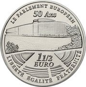 France 1-1/2 Euro 50th Anniversary of the European Parliament 2008 Proof KM# 1532 LE PARLEMENT EUROPÉEN 50 ANS 11/2 EURO LIBERTÉ ÉGALITÉ FRATERNITÉ coin reverse France 1-1/2 Euro 50th Anniversary of the European Parliament 2008 Proof KM# 1532 LE PARLEMENT EUROPÉEN 50 ANS 11/2 EURO LIBERTÉ ÉGALITÉ FRATERNITÉ coin reverse
