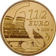 France 1-1/2 Euro Olympique Lyonnais 2009 KM# 1633 11/2 EURO 2009 R F coin obverse France 1-1/2 Euro Olympique Lyonnais 2009 KM# 1633 11/2 EURO 2009 R F coin obverse
