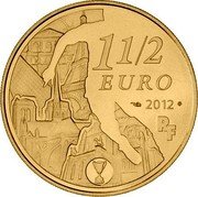 France 1-1/2 Euro Paris Saint-Germain 2012 (a) KM# 1918 1 1/2 EURO 2012 R F coin obverse France 1-1/2 Euro Paris Saint-Germain 2012 (a) KM# 1918 1 1/2 EURO 2012 R F coin obverse