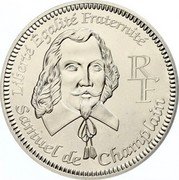 France 1/4 Euro 400th anniversary of arrival of the French in America 2004 KM# 1372 LIBERTÉ EGALITÉ FRATERNITÉ RF SAMUEL DE CHAMPLAIN coin obverse France 1/4 Euro 400th anniversary of arrival of the French in America 2004 KM# 1372 LIBERTÉ EGALITÉ FRATERNITÉ RF SAMUEL DE CHAMPLAIN coin obverse