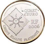 France 1/4 Euro Anniversary TGV-Foundation Hospitals 2006 KM# 1457 QUART D'EURO RF 2006 LIBERTÉ ÉGALITÉ FRATERNITÉ coin obverse France 1/4 Euro Anniversary TGV-Foundation Hospitals 2006 KM# 1457 QUART D'EURO RF 2006 LIBERTÉ ÉGALITÉ FRATERNITÉ coin obverse