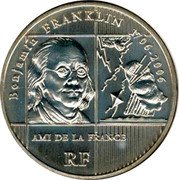 France 1/4 Euro Benjamin Franklin 2006 KM# 1442 BENJAMIN FRANKLIN 1706 - 2006 AMI DE LA FRANCE RF coin obverse France 1/4 Euro Benjamin Franklin 2006 KM# 1442 BENJAMIN FRANKLIN 1706 - 2006 AMI DE LA FRANCE RF coin obverse