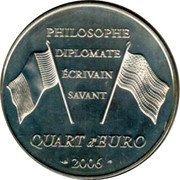 France 1/4 Euro Benjamin Franklin 2006 KM# 1442 PHILOSOPHE DIPLOMATE ÉCRIVAIN SAVANT QUART D'EURO 2006 coin reverse France 1/4 Euro Benjamin Franklin 2006 KM# 1442 PHILOSOPHE DIPLOMATE ÉCRIVAIN SAVANT QUART D'EURO 2006 coin reverse