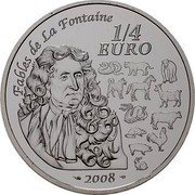 France 1/4 Euro Year of the Rat 2008 KM# 1572 ANNÉE DU RAT 鼠 2008 coin obverse