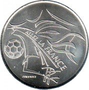 France 1/4 Euro World Cup Soccer 2002 KM# 1983 ALLEZ LA FRANCE JIMENEZ RF coin reverse France 1/4 Euro World Cup Soccer 2002 KM# 1983 ALLEZ LA FRANCE JIMENEZ RF coin reverse