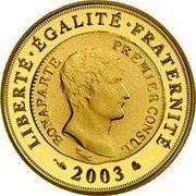 France 10 Euro Franc Germinal 2003 Proof KM# 1352 LIBERTÉ ÉGALITÉ FRATERNITÉ BONAPARTE PREMIER CONSUL 2003 coin reverse