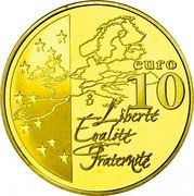 France 10 Euro Map of Europe 2003 Proof KM# 1348 10 EURO LIBERTÉ ÉGALITÉ FRATERNITÉ coin reverse France 10 Euro Map of Europe 2003 Proof KM# 1348 10 EURO LIBERTÉ ÉGALITÉ FRATERNITÉ coin reverse