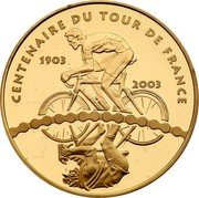 France 10 Euro Centenary of the Tour de France 2003 Proof KM# 1326 CENTENAIRE DU TOUR DE FRANCE 1903 2003 coin reverse France 10 Euro Centenary of the Tour de France 2003 Proof KM# 1326 CENTENAIRE DU TOUR DE FRANCE 1903 2003 coin reverse