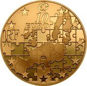 France 10 Euro Enlargement of the European Union 2004 Proof KM# 1392 10 EURO RF coin obverse France 10 Euro Enlargement of the European Union 2004 Proof KM# 1392 10 EURO RF coin obverse