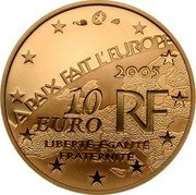 France 10 Euro 60th Anniversary of the End of the Second World War 2005 Proof KM# 2023 LA PAIX FAIT L'EUROPE 2005 10 RF EURO LIBERTÉ ÉGALITÉ FRATERNITÉ coin obverse France 10 Euro 60th Anniversary of the End of the Second World War 2005 Proof KM# 2023 LA PAIX FAIT L'EUROPE 2005 10 RF EURO LIBERTÉ ÉGALITÉ FRATERNITÉ coin obverse