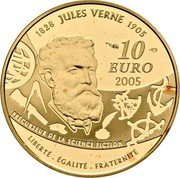 France 10 Euro 20.000 Leagues Under the Sea 2005 Proof KM# 1439 1828 JULES VERNE 1905 10 EURO 2005 PRÉCURSEUR DE LA SCIENCE FICTION LIBERTÉ. ÉGALITÉ. FRATERNITÉ coin reverse France 10 Euro 20.000 Leagues Under the Sea 2005 Proof KM# 1439 1828 JULES VERNE 1905 10 EURO 2005 PRÉCURSEUR DE LA SCIENCE FICTION LIBERTÉ. ÉGALITÉ. FRATERNITÉ coin reverse
