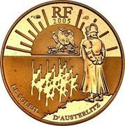 France 10 Euro 200 years of the Battle of Austerlitz 2005 Proof KM# 1432 RF 2005 LE SOLEIL D'AUSTERLITZ coin obverse France 10 Euro 200 years of the Battle of Austerlitz 2005 Proof KM# 1432 RF 2005 LE SOLEIL D'AUSTERLITZ coin obverse
