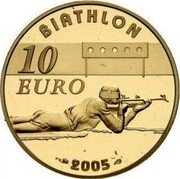 France 10 Euro Biathlon 2005 Proof KM# 1424 LIBERTÉ ÉGALITÉ JEUX D'HIVER RF FRATERNITÉ coin obverse France 10 Euro Biathlon 2005 Proof KM# 1424 LIBERTÉ ÉGALITÉ JEUX D'HIVER RF FRATERNITÉ coin obverse